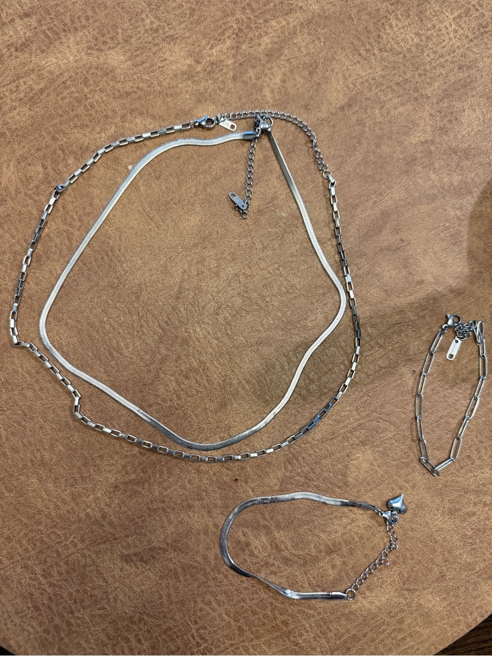 Waterproof Tarnish Free S Steel silver necklaces & bracelets